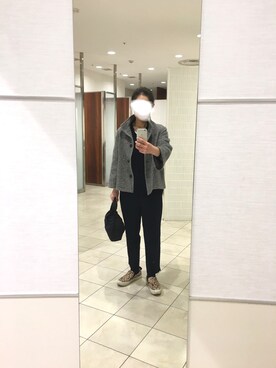 「無印良品（ムジルシリョウヒン）のアイテム（その他アウター）」を使った、はむさん（レディース・158cm）の冬コーディネート
