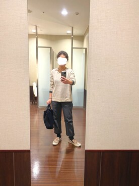 「orslow」｜「アイテム（スリッポン）」を使った、はむさん（レディース・158cm）の冬コーディネート
