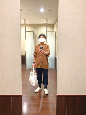「ブラウン×デニム」｜はむさん（レディース・158cm）の春コーディネート