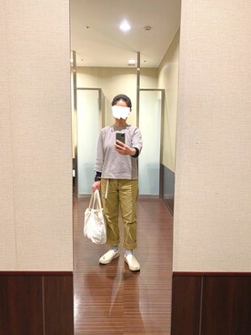 「春めきシューズ」｜「アイテム（スリッポン）」を使った、はむさん（レディース・158cm）の春コーディネート