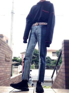 「MISBHV（ミスビヘイブ）のアイテム（トップス）」を使った、 ぴえんさん（メンズ・170cm）の秋コーディネート