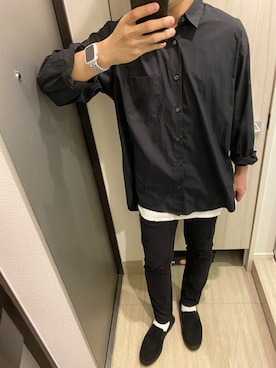 「アイテム（スリッポン）」を使った、Fujitaniさん（メンズ・173cm・20代）の春コーディネート