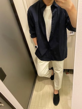 「アイテム（スリッポン）」を使った、Fujitaniさん（メンズ・173cm・20代）の夏コーディネート