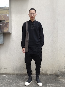 「RICK OWENS」｜「アイテム（その他シューズ）」を使った、陳智瑋さん（メンズ・172cm）の春コーディネート