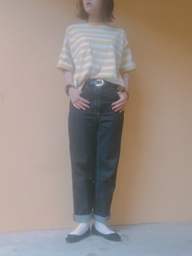 「ハイウエストストレートジーンズ」｜macoyan.さん（レディース・165cm）の春コーディネート