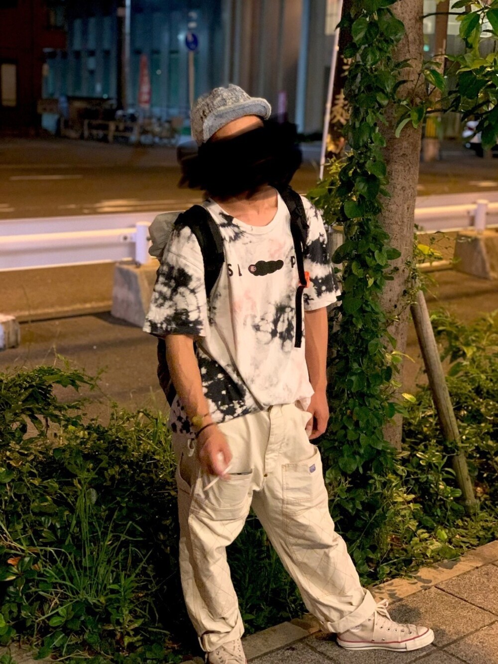 「street、KAPITAL、VINTAGE」｜「KAPITALのアイテム（Tシャツ/カットソー、その他）」を使った、ツバキさん（メンズ・180cm）の夏コーディネートの1枚目の写真