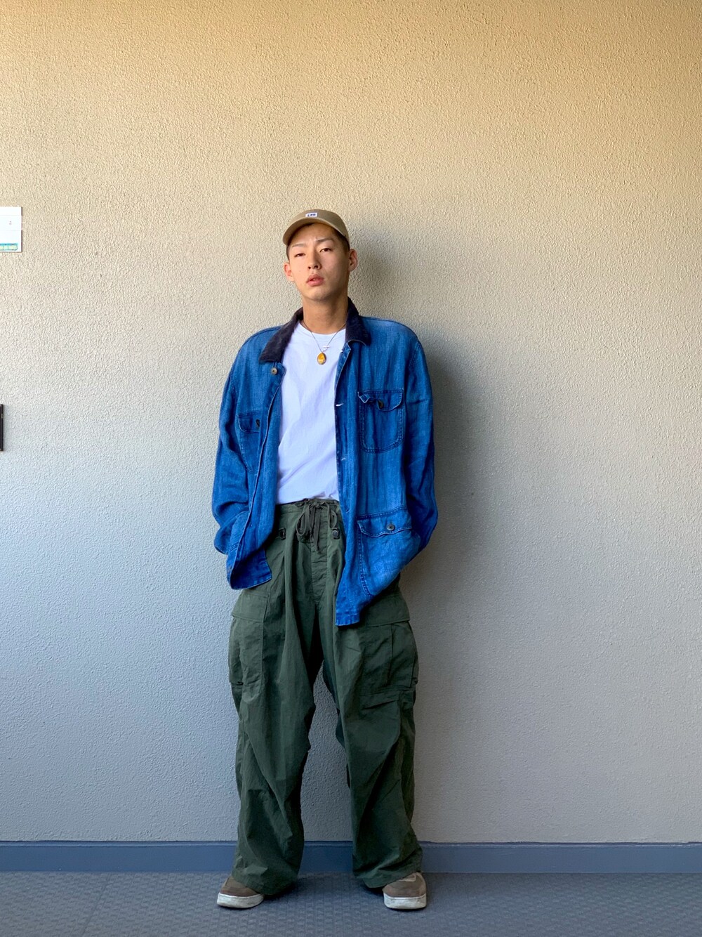 「VINTAGE、90’s、street、KAPITAL、Polo Ralph Lauren、古着MIX、古着コーデ、ナイキ、ストリート、asap rocky」｜「VINTAGEのアイテム（カバーオール、その他）」を使った、ツバキさん（メンズ・180cm）の秋コーディネートの1枚目の写真