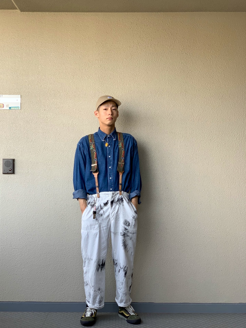 KAPITAL サスペンダー ブラウン KAPITAL ブラウンレザーサスペンダー Y字型販売 中