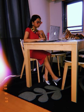 「アイテム（ドレス）」を使った、Sofia Pelaezさん（レディース・153cm・10代）の秋コーディネート