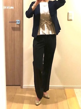 「NATURAL BEAUTY BASIC（ナチュラルビューティーベーシック）のアイテム（ノーカラージャケット）」を使った、M.Oさん（レディース・154cm）の春コーディネート