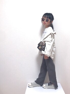 「BENETTON (UNITED COLORS OF BENETTON)（ベネトンユナイテッドカラーズオブベネトン）のアイテム（Tシャツ/カットソー）」を使った、𝚏𝚞𝚞*さん（キッズ・100cm）の秋コーディネート