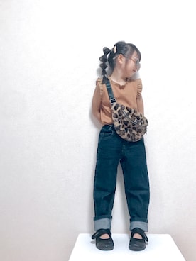 「SVEC（シュベック）のアイテム（バッグ）」を使った、𝚏𝚞𝚞*さん（キッズ・100cm）の秋コーディネート