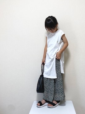 「アイテム（スカート）」を使った、𝚏𝚞𝚞*さん（キッズ・110cm）の夏コーディネート