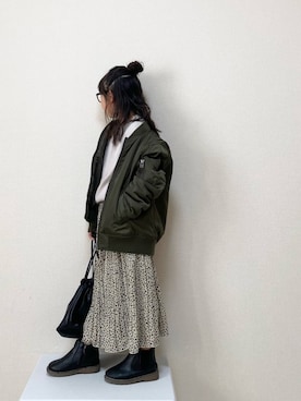「アイテム（スカート）」を使った、𝚏𝚞𝚞*さん（キッズ・110cm）の冬コーディネート