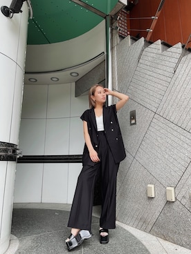 「envym_staff」｜「アイテム（その他アウター）」を使った、ENVYM_rioさん（レディース・163cm）の春コーディネート