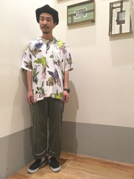 「CIAOPANIC TYPY」｜「アイテム（スリッポン）」を使った、ハタノさん（メンズ・170cm）の春コーディネート