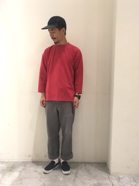 「CIAOPANIC TYPY」｜「アイテム（スリッポン）」を使った、ハタノさん（メンズ・170cm）の秋コーディネート