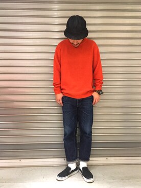 「CIAOPANIC TYPY」｜「アイテム（スリッポン）」を使った、ハタノさん（メンズ・170cm）の秋コーディネート