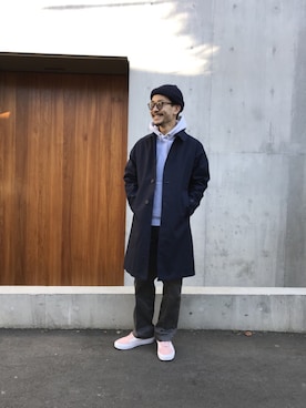 「CIAOPANIC TYPY（チャオパニックティピー）のアイテム（シューズ）」を使った、ハタノさん（メンズ・170cm）の冬コーディネート