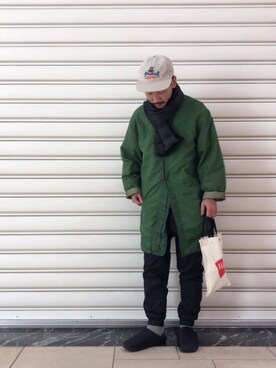 「アイテム（マフラー）」を使った、ハタノさん（メンズ・170cm）の秋コーディネート