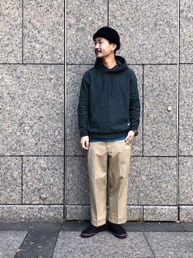 「CIAOPANIC TYPY」｜「アイテム（スリッポン）」を使った、ハタノさん（メンズ・170cm）の冬コーディネート