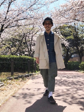 「平成最後のWEARISTAセンバツ」｜「アイテム（カバーオール）」を使った、ハタノさん（メンズ・170cm）の春コーディネート