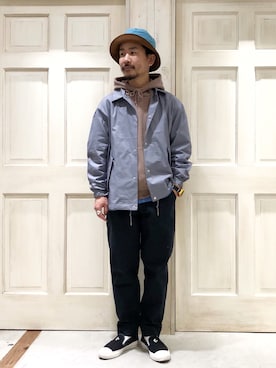 「CIAOPANIC TYPY（チャオパニックティピー）のアイテム（ブルゾン）」を使った、ハタノさん（メンズ・170cm）の春コーディネート