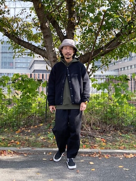 「CIAOPANIC TYPY（チャオパニックティピー）のアイテム（帽子）」を使った、ハタノさん（メンズ・170cm）の秋コーディネート