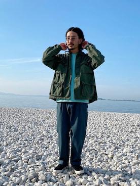 「CIAOPANIC TYPY（チャオパニックティピー）のアイテム（チノパンツ）」を使った、ハタノさん（メンズ・170cm）の冬コーディネート
