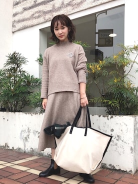 「ニットアップ」｜「アイテム（レインシューズ）」を使った、MARIMOOOさん（レディース・162cm）の秋コーディネート