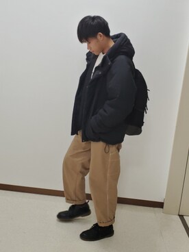 「kutir（クティール）のアイテム（ダウンジャケット/コート）」を使った、ちなさん（メンズ・170cm）の冬コーディネート