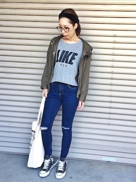 「AGNOST（アグノスト）のアイテム」を使った、やよさん（レディース・160cm）の春コーディネート