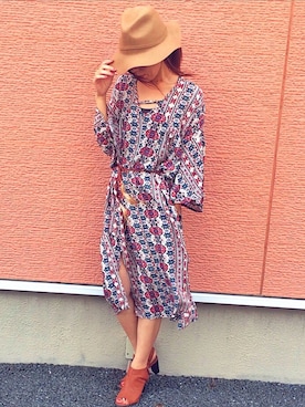 「BLISS POINT（ブリスポイント）のアイテム（帽子）」を使った、やよさん（レディース・160cm）の夏コーディネート