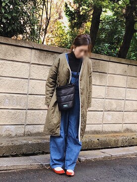 「リブタートルネック」｜「アイテム（ジャケット/アウター）」を使った、やよさん（レディース・160cm）の冬コーディネート