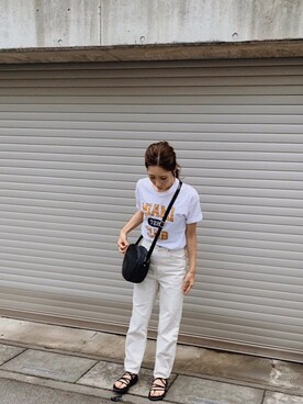 「ハイウエストストレートジーンズ」｜やよさん（レディース・160cm）の夏コーディネート