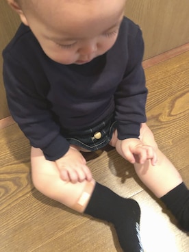 「アイテム（スカート）」を使った、oto.︎さん（キッズ・80cm）の秋コーディネート