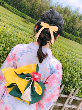 「ゆかたヘアアレンジ」｜悠子@okayamaさん（レディース・158cm）の夏コーディネート