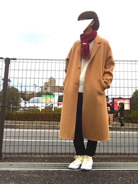 「オールスター」｜「アイテム（チェスターコート）」を使った、わったさん（メンズ・168cm）の冬コーディネート
