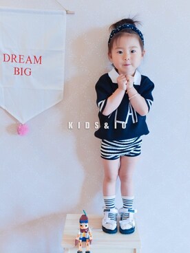 「no brand（ノーブランド）のアイテム（おもちゃ）」を使った、Baby🐦L.·'·-ioさん（キッズ・90cm）の春コーディネート