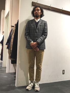 「SEVENDAYS=SUNDAY（セブンデイズサンデイ）のアイテム（ジャケット/アウター）」を使った、藤原 玲さん（メンズ・180cm）の秋コーディネート