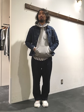 「SEVENDAYS=SUNDAY（セブンデイズサンデイ）のアイテム（ジャケット/アウター）」を使った、藤原 玲さん（メンズ・180cm）の秋コーディネート