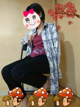 「COMME　CA COMMUNE（コムサコミューン）のアイテム（デニムパンツ、ブラック系）」を使った、SERESさん（レディース・155cm）の秋コーディネート