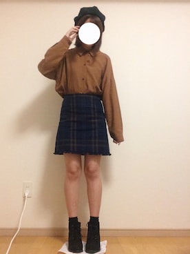 「Lattice（Lattice）のアイテム（ハンチング/ベレー帽）」を使った、gukutanさん（レディース・160cm）の秋コーディネート