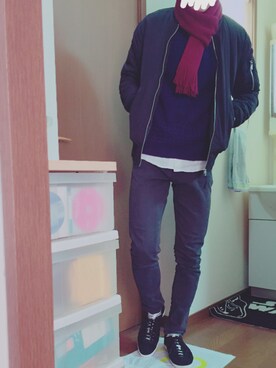 「Jungle Storm（ジャングルストーム）のアイテム（ジャケット/アウター）」を使った、Reaさん（メンズ・171cm）の冬コーディネート