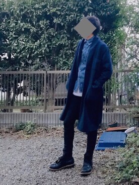 「temptation（テンプテーション）のアイテム（チェスターコート）」を使った、Luvさん（メンズ・178cm）の冬コーディネート