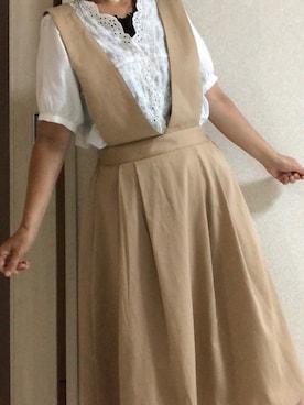 「RETRO GIRL（レトロガール）のアイテム（ジャンパースカート）」を使った、milky0525さん（レディース・153cm）の夏コーディネート