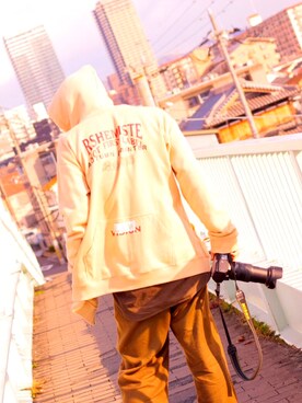 「my beautiful landlet（マイビューティフルランドレット）のアイテム（その他トップス）」を使った、にゃーさん（メンズ・178cm）の冬コーディネート