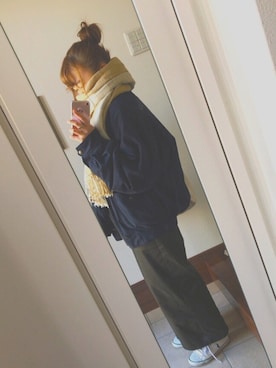 「寒い」｜「アイテム（財布/小物）」を使った、▼▷▲ ◁さん（レディース・158cm）の冬コーディネート