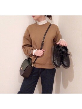 「URBAN RESEARCH（アーバンリサーチ）の【WEB限定】ラウンドスクエアショルダー（ショルダーバッグ）」を使った、Nozomiさん（レディース・155cm）の秋コーディネート