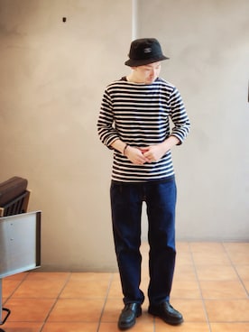 「Alpha Industries（アルファインダストリーズ）のアイテム（帽子）」を使った、kyosukeさん（メンズ・172cm）の春コーディネート